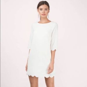 Tobi - Sweetly Scalloped Cream Shift Dress